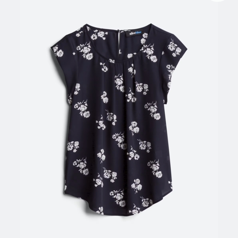 Alice Blue Women's Floral Black Top